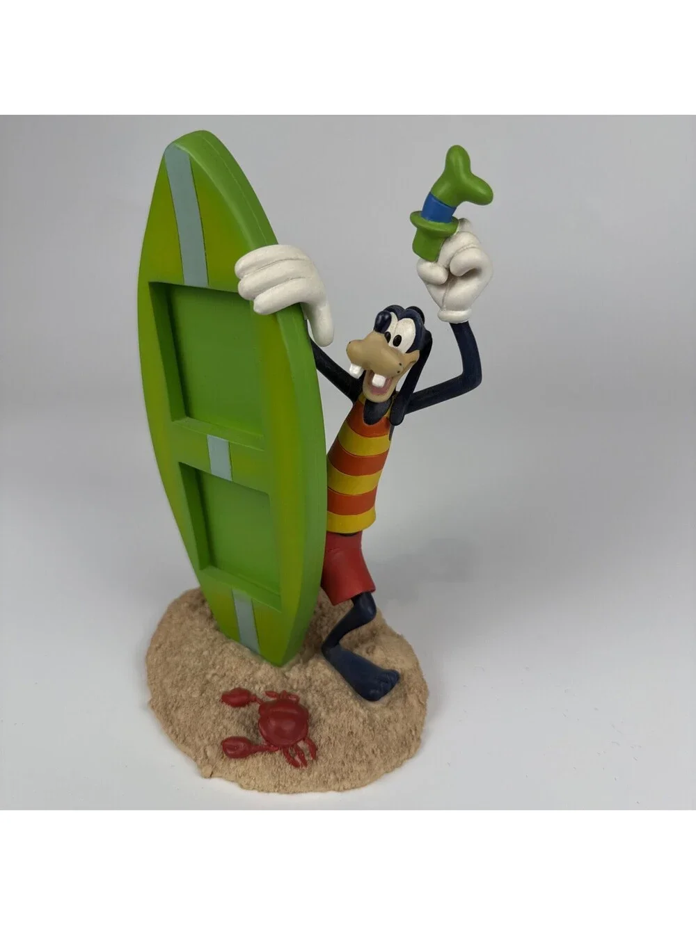 Disney Store Surfer Goofy Photo Frame 3D Figurine Surfboard Vintage Disney